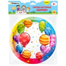 Тарелки картонные "Слоники","Трансопрт", "Шарики" 180 мм