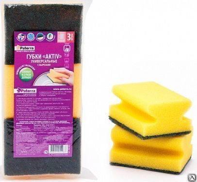 Губки кухонные Aktiv Paterra, 3шт. 65*85*44 maxi