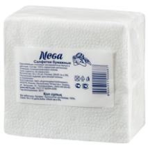 Салфетки белые 1сл.Nega 90+/-10листов