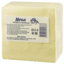 Салфетки белые 1сл.Nega 90+/-10листов